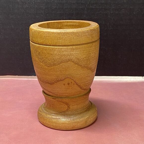 Vintage IMUSA Wood Mortar Natural Wood Grinding Pot Primitive Herbs - Picture 2 of 9